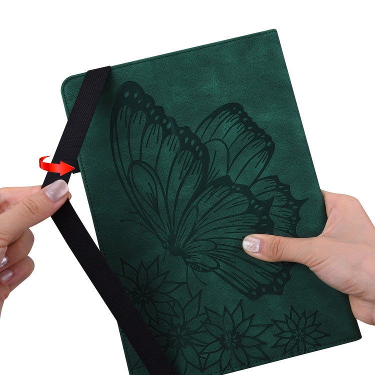 For Lenovo Tab P12 / Xiaoxin Pad Pro 12.7 Big Butterfly Embossed Leather Tablet Case(Green) - Lenovo by PMC TechLife | Online Shopping South Africa | PMC TechLife | Buy Now Pay Later Mobicred