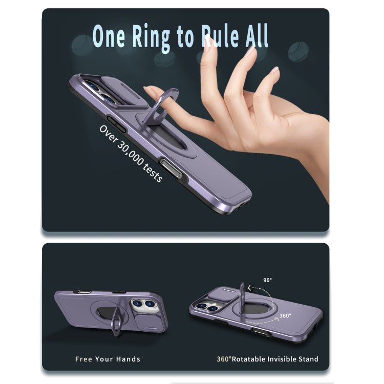 For iPhone 16 Plus Camshield MagSafe Ring Holder Armor Phone Case(Purple) - free shipping - PMC TechLife - Order now!