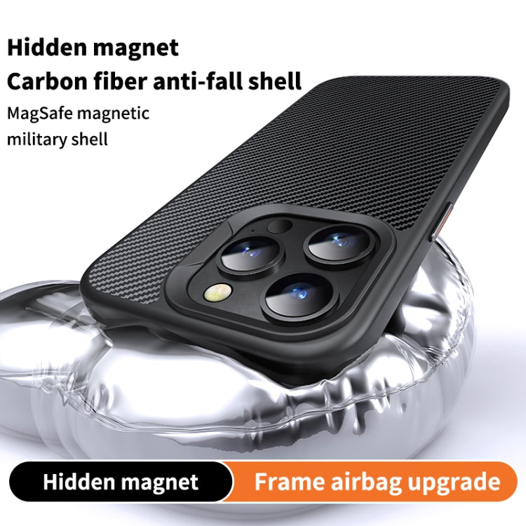 For iPhone 14 Pro Max MagSafe Kevlar Fiber Shockproof Phone Case(Black) - iPhone 14 Pro Max Cases by PMC TechLife | Online Shopping South Africa | PMC TechLife