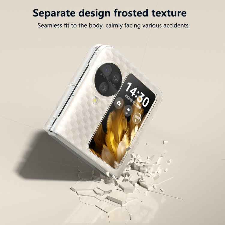 For OPPO Find N3 Flip Wave Pattern Transparent Frosted Phone Case - Find N3 Flip Cases by PMC TechLife | Online Shopping South Africa | PMC TechLife | Buy Now Pay Later Mobicred