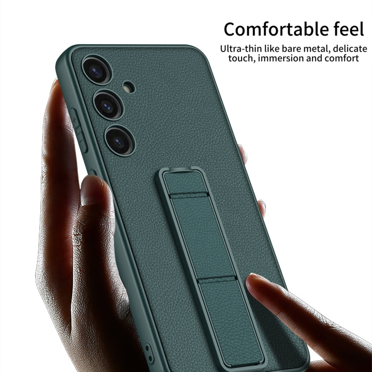 For Samsung Galaxy S24 5G GKK Skin Feel Leather Fold Holder Phone Case(Carbon Fiber Texture) - free shipping - PMC Jewellery - Order now!