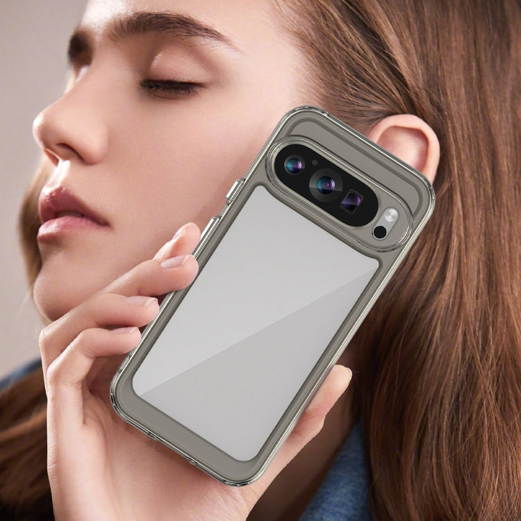 For Google Pixel 9 Colorful Series Acrylic Hybrid TPU Phone Case(Transparent Grey) - Google Cases by PMC TechLife | Online Shopping South Africa | PMC TechLife | Buy Now Pay Later Mobicred