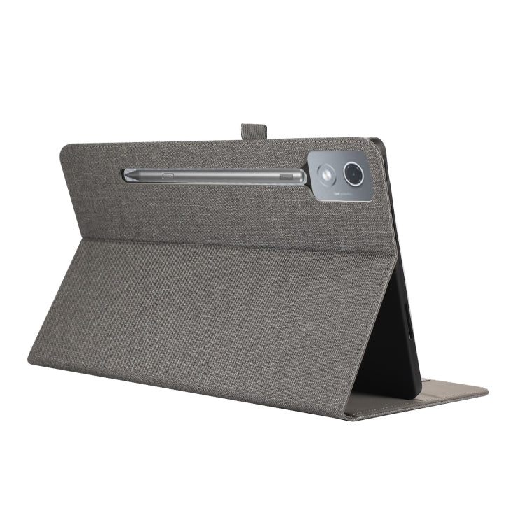 For Lenovo Tab P12 12.7 2025 Fabric Leather Tablet Case(Grey) - Lenovo by PMC TechLife | Online Shopping South Africa | PMC TechLife | Buy Now Pay Later Mobicred
