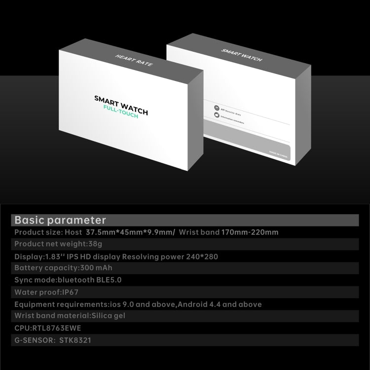 QS08 PRO 1.83 inch BT5.2 Smart Sport Watch, Support Sleep / Heart Rate / Blood Oxygen / Temperature / Blood Pressure Health Monitor(Black+White) - Smart Watches by PMC TechLife | Online Shopping South Africa | PMC TechLife