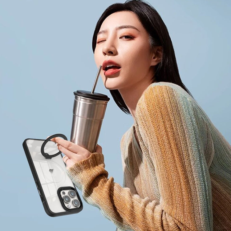 For iPhone 13 Pro Max Shield Armor MagSafe Holder Phone Case(Deep Purple) - iPhone 13 Pro Max Cases by PMC TechLife | Online Shopping South Africa | PMC TechLife