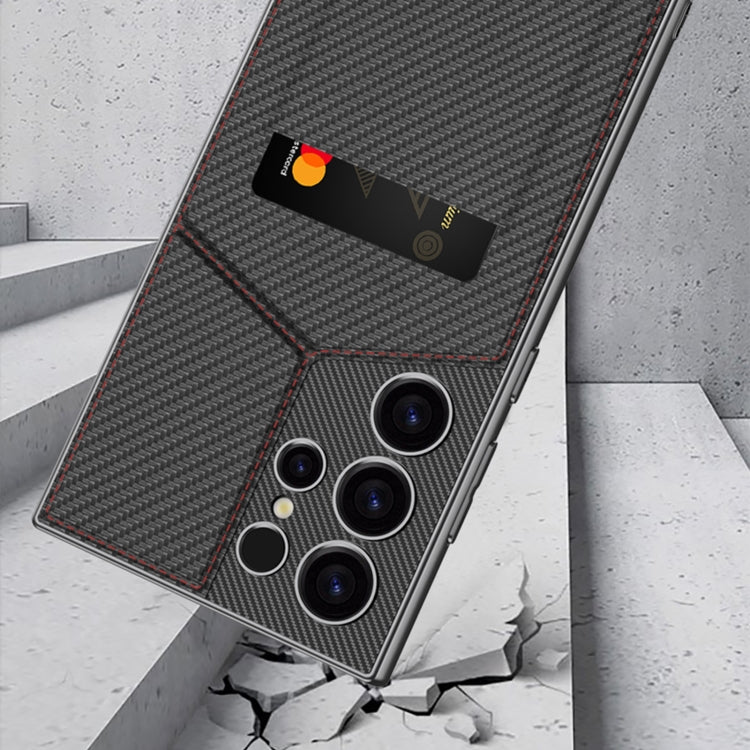 For Samsung Galaxy S23 Ultra 5G GKK Rotor Bracket Recessed Card Bag Full Coverage Phone Case(Black) - free shipping - PMC Jewellery - Order now!