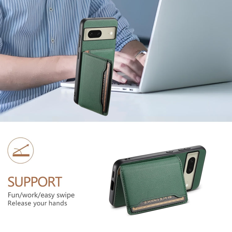 For Google Pixel 8 Calf Texture Card Bag Design Full Coverage Phone Case(Green) - Google Cases by PMC TechLife | Online Shopping South Africa | PMC TechLife | Buy Now Pay Later Mobicred