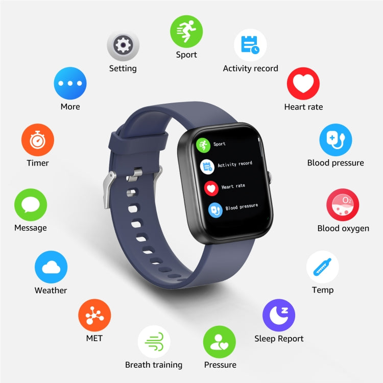 GTS5 2.0 inch Fitness Health Smart Watch, BT Call / Heart Rate / Blood Pressure / MET / Blood Glucose(Blue) - Smart Wristbands by PMC TechLife | Online Shopping South Africa | PMC TechLife