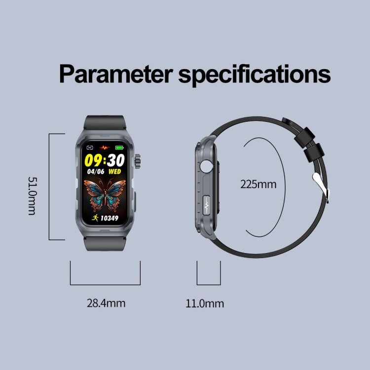 TK79 1.47 inch IP68 Waterproof Smart Watch, Support ECG / Blood Glucose / Blood Oxygen Monitoring / Uric Acid(Black) - Smart Wristbands by PMC TechLife | Online Shopping South Africa | PMC TechLife | Buy Now Pay Later Mobicred