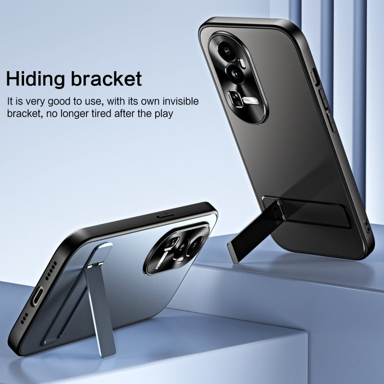 For OPPO Reno10 / Reno10 Pro Global R-JUST RJ-61 Electroplating Frosted TPU + PC Phone Case with Holder(Pink) - free shipping - PMC TechLife - Order now!