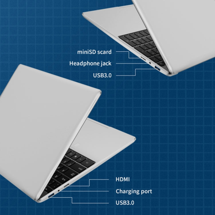 GXMO F152G 15.6 inch Laptop, 16GB+512GB, Windows 11 Intel Alder Lake N95 Quad Core, Support Fingerprint Unlock(Silver) - free shipping - PMC TechLife - Order now!