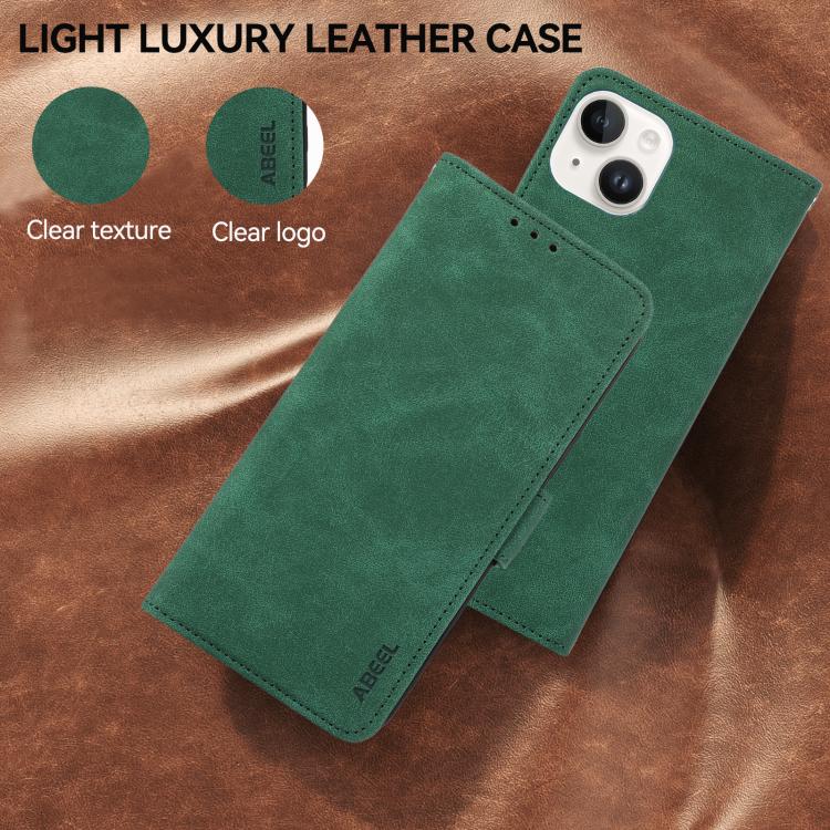 For iPhone 17 Pro ABEEL Frosted Magnetic RFID Leather Phone Case(Green) - free shipping - PMc TechLife - Order now!