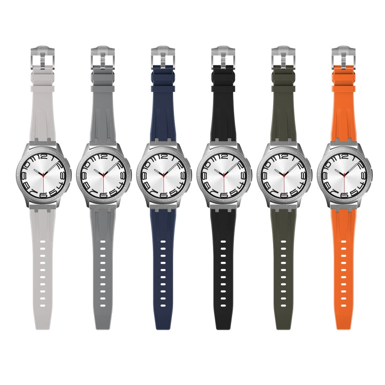 22mm Flat Head Silicone Watch Band(Silver Orange) - 22mm Bands by PMC TechLife | Online Shopping South Africa | PMC TechLife