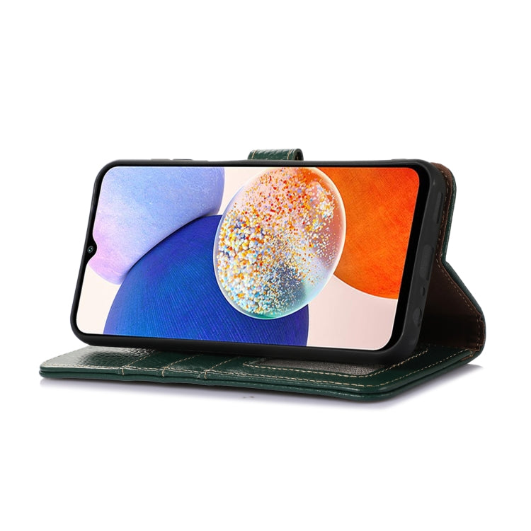 For Google Pixel 9 Genuine Leather Litchi Texture RFID Leather Phone Case(Green) - Google Cases by PMC TechLife | Online Shopping South Africa | PMC TechLife | Buy Now Pay Later Mobicred