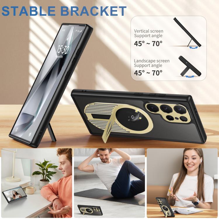 For Samsung Galaxy S25 Ultra 5G Heat Dissipation Aromatherapy MagSafe Holder Phone Case(Gold) - Galaxy S25 Ultra 5G Cases by PMC TechLife | Online Shopping South Africa | PMC TechLife | Buy Now Pay Later Mobicred