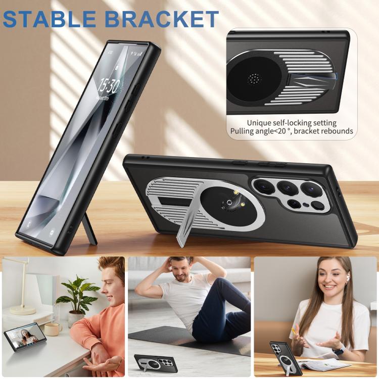 For Samsung Galaxy S25 Ultra 5G Heat Dissipation Aromatherapy MagSafe Holder Phone Case(Silver) - free shipping - PMC TechLife - Order now!