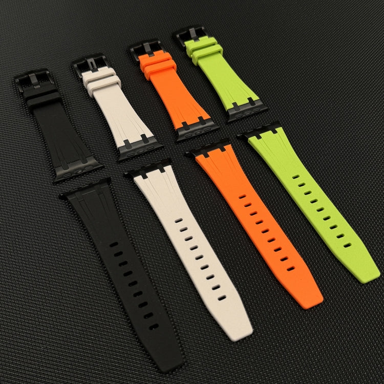 For Apple Watch 42mm Stone Grain Liquid Silicone Watch Band(Titanium Green) - Watch Bands by PMC TechLife | Online Shopping South Africa | PMC TechLife
