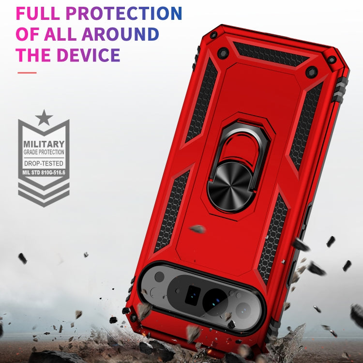 For Google Pixel 9 Pro Shockproof TPU + PC Phone Case with Holder(Red) - Google Cases by PMC TechLife | Online Shopping South Africa | PMC TechLife | Buy Now Pay Later Mobicred
