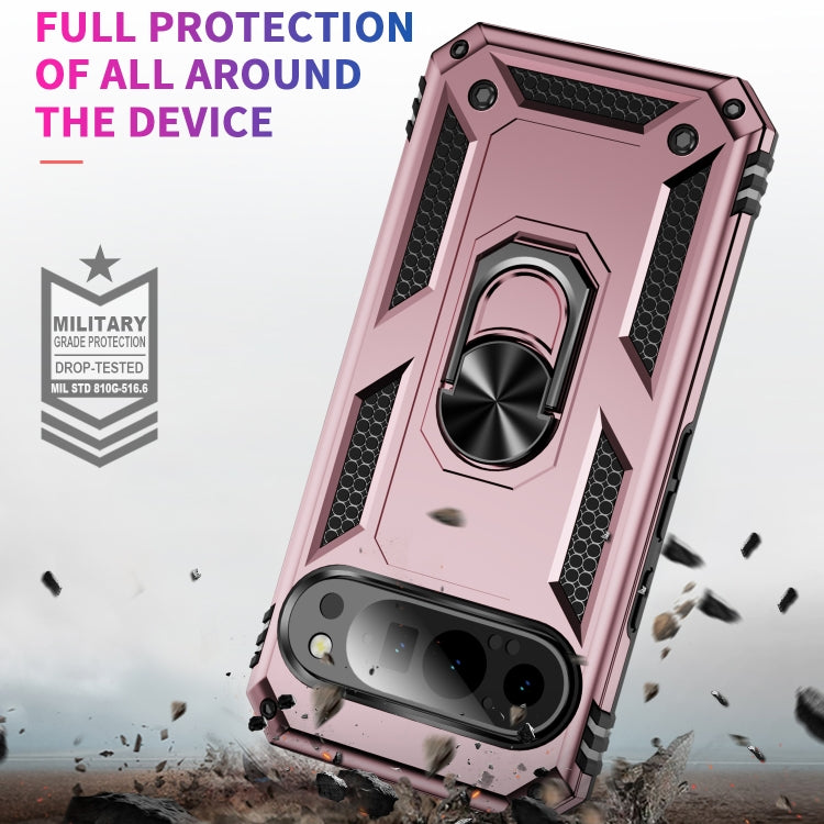 For Google Pixel 9 Shockproof TPU + PC Phone Case with Holder(Rose Gold) - Google Cases by PMC TechLife | Online Shopping South Africa | PMC TechLife | Buy Now Pay Later Mobicred