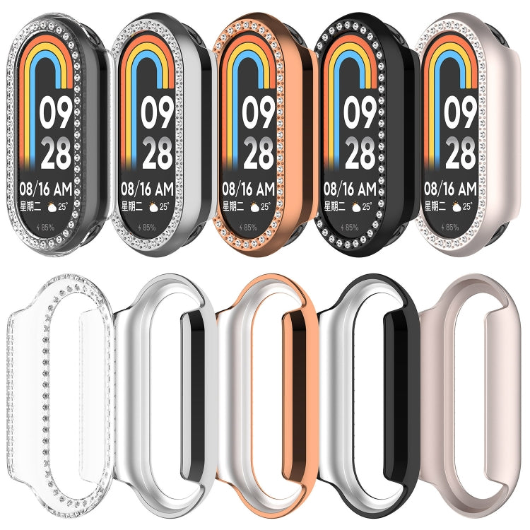 For Xiaomi Mi Band 8 Diamond Half Pack Hollow PC Watch Protective Case(Starlight) - Watch Cases by PMC TechLife | Online Shopping South Africa | PMC TechLife