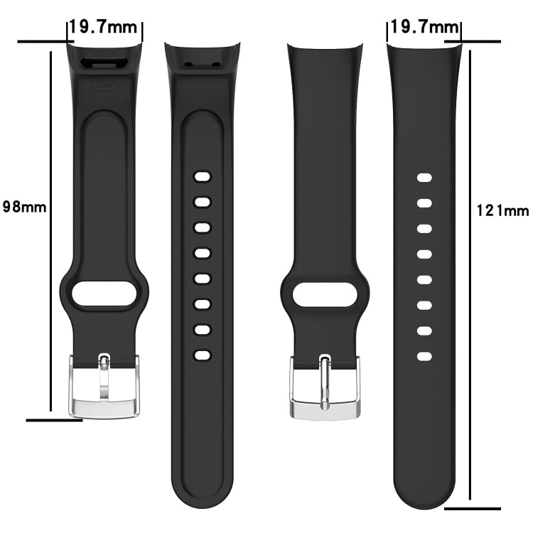 For Mambo Band 6S Solid Color Silver Buckle Silicone Watch Band(Black) - Watch Bands by PMC TechLife | Online Shopping South Africa | PMC TechLife