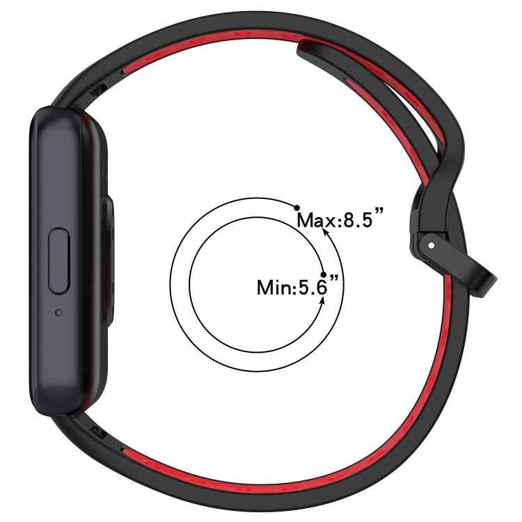 For Samsung Galaxy Fit 3 Two Color Breathable Silicone Watch Band(Grey Orange) - Watch Bands by PMC TechLife | Online Shopping South Africa | PMC TechLife
