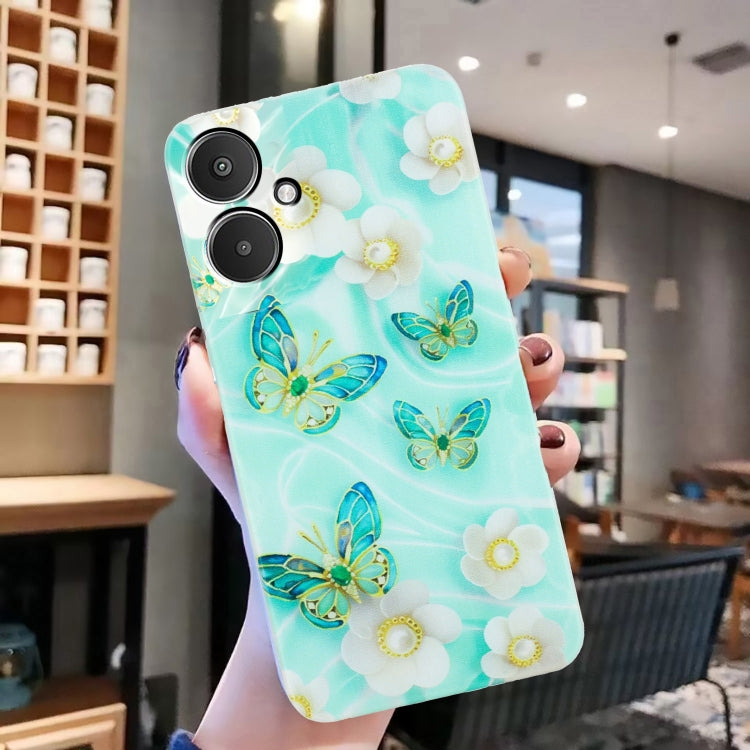 For Xiaomi Redmi 13C 4G Colorful Painting Pattern TPU Phone Case(Butterflies) - 13C Cases by PMC TechLife | Online Shopping South Africa | PMC TechLife