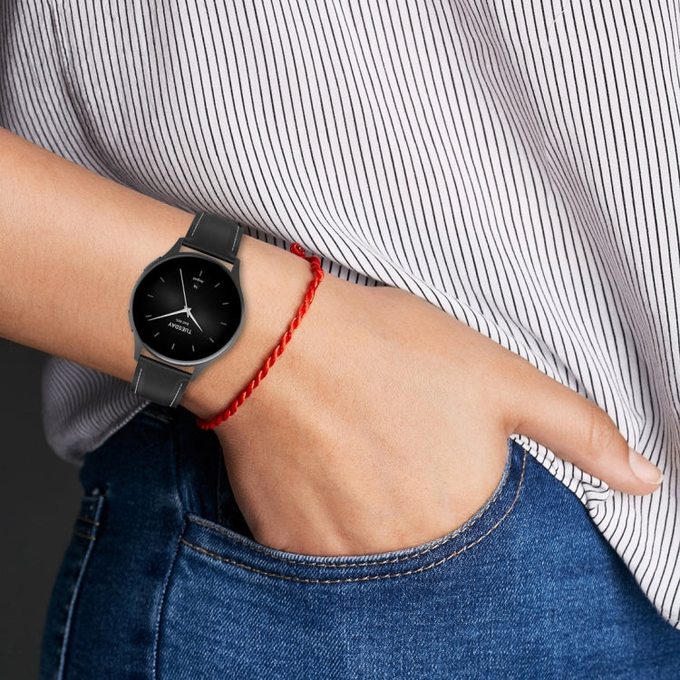 For Xiaomi Watch 2 22mm Genuine Leather Watch Band(Dark Pink) - Watch Bands by PMC TechLife | Online Shopping South Africa | PMC TechLife