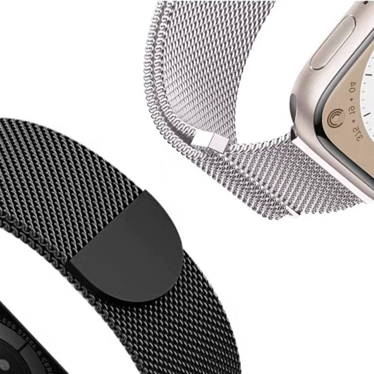 For Apple Watch SE 2023 40mm Two Color Milanese Loop Magnetic Watch Band(Black Gold) - Watch Bands by PMC TechLife | Online Shopping South Africa | PMC TechLife