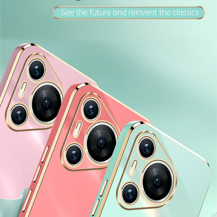 For Huawei Pura 70 XINLI Straight 6D Plating Gold Edge TPU Phone Case(White) - free shipping - PMC Jewellery - Order now!