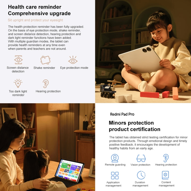 Xiaomi Redmi Pad Pro 12.1 inch Tablet PC, 8GB+256GB, HyperOS Qualcomm Snapdragon 7s Gen2 Octa Core, 10000mAh Battery(Cyan) - free shipping - PMC TechLife - Order now!