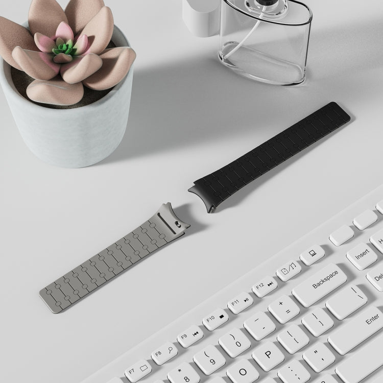 For Samsung Galaxy Watch 6 / 5 / 4 Two Color Loop Magnetic Silicone Watch Band(Khaki+Light Green) - Watch Bands by PMC TechLife | Online Shopping South Africa | PMC TechLife