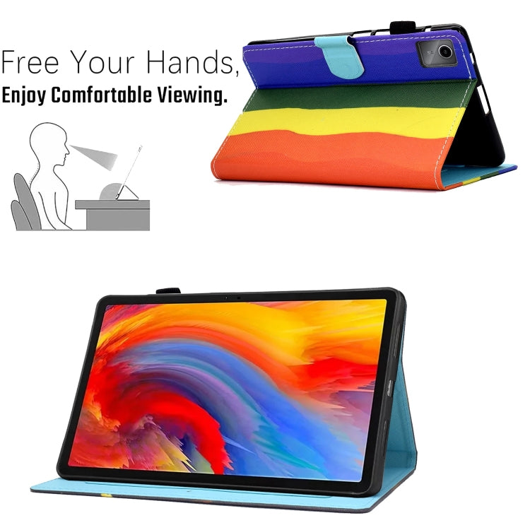 For Lenovo Tab M11 / Xiaoxin Pad 11 2024 Colored Drawing Sewing Pen Slot Leather Tablet Case(Rainbow) - Lenovo by PMC Jewellery | Online Shopping South Africa | PMC Jewellery | Buy Now Pay Later Mobicred