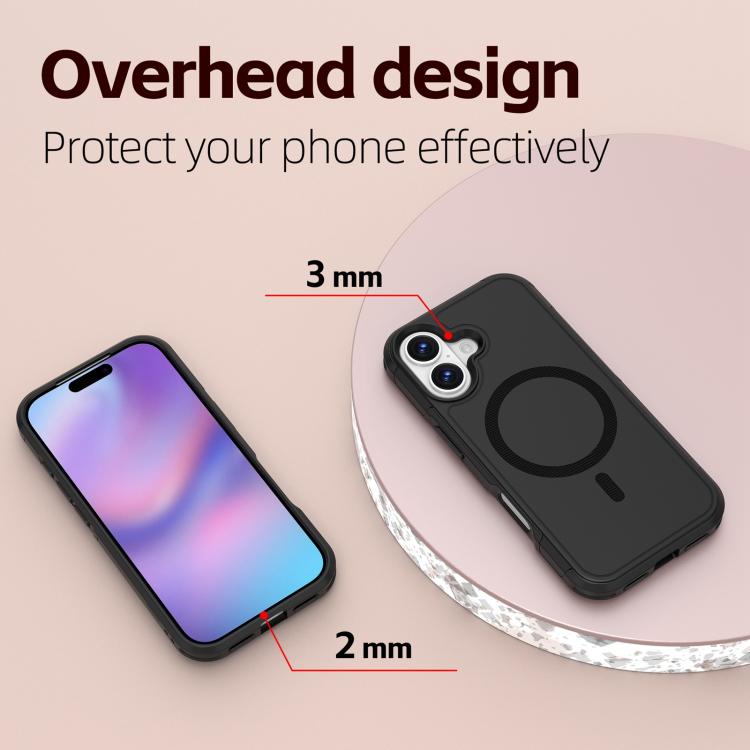 For iPhone 17 RedPepper Armor Magsafe PC Hybrid TPU Phone Case(Black) - free shipping - PMC TechLife - Order now!