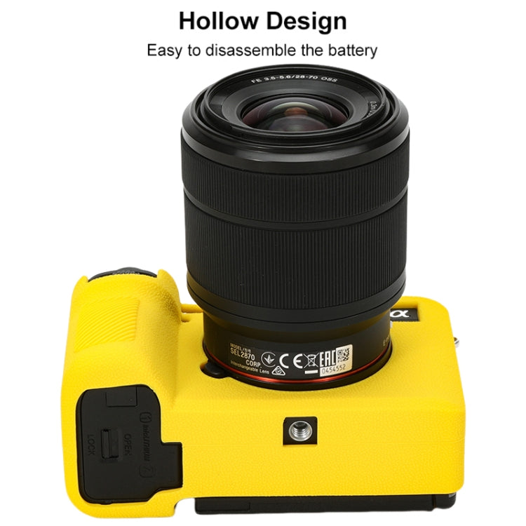For Sony ILCE-7CM2 / A7C II / A7CR Litchi Texture Soft Silicone Protective Case(Yellow) - Protective Case by PMC TechLife | Online Shopping South Africa | PMC TechLife | Buy Now Pay Later Mobicred