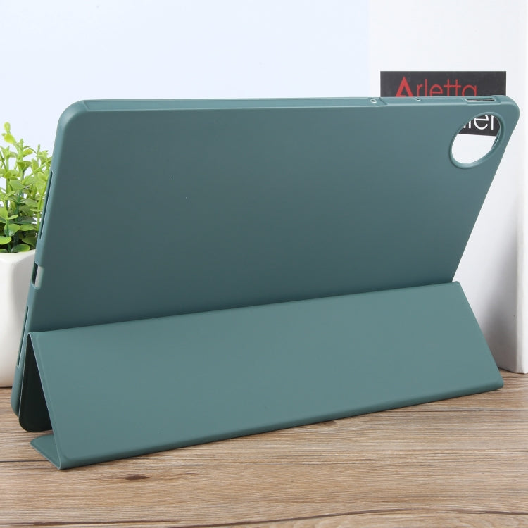 For Huawei MatePad Pro 11 2022/2024 Tri-fold Silicone Leather Tablet Case(Dark Green) - Huawei by PMC Jewellery | Online Shopping South Africa | PMC Jewellery | Buy Now Pay Later Mobicred