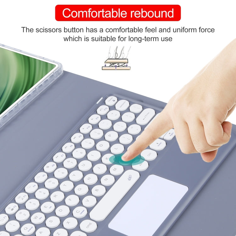 For Huawei MatePad Pro 11 2024 / 2022 Round Button Bluetooth Keyboard Rotatable Holder Leather Case with Touchpad(Lavender Purple) - free shipping - PMC TechLife - Order now!