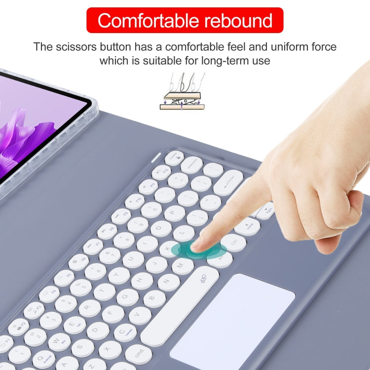 For Huawei MatePad Air 11.5 Round Button Bluetooth Keyboard Rotatable Holder Leather Case with Touchpad(Lavender Purple) - Huawei Keyboard by PMC TechLife | Online Shopping South Africa | PMC TechLife