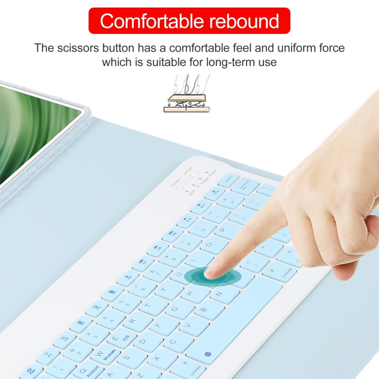 For Huawei MatePad Pro 11 2024 / 2022 Square Button Bluetooth Keyboard Rotatable Holder Leather Case(Sky Blue) - Huawei Keyboard by PMC TechLife | Online Shopping South Africa | PMC TechLife