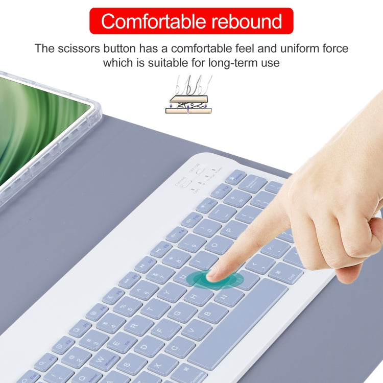 For Huawei MatePad Pro 11 2024 / 2022 Square Button Bluetooth Keyboard Rotatable Holder Leather Case(Lavender Purple) - Huawei Keyboard by PMC TechLife | Online Shopping South Africa | PMC TechLife