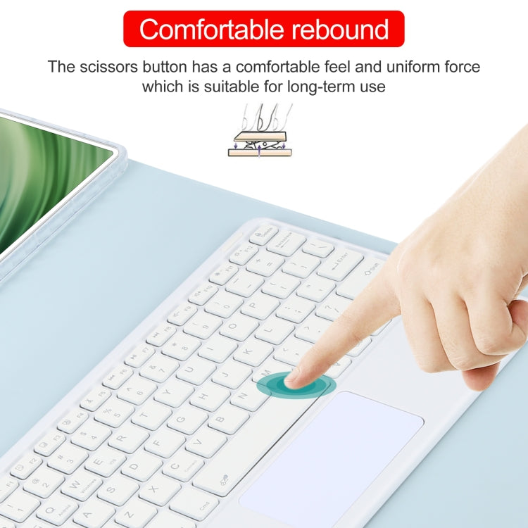 For Huawei MatePad Pro 11 2024 / 2022 Square Button Bluetooth Keyboard Rotatable Holder Leather Case with Touchpad(Sky Blue) - Huawei Keyboard by PMC TechLife | Online Shopping South Africa | PMC TechLife