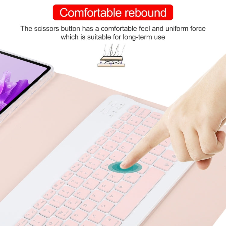 For Huawei MatePad Air 11.5 Square Button Backlight Bluetooth Keyboard Rotatable Holder Leather Case(Rose Gold) - Huawei Keyboard by PMC TechLife | Online Shopping South Africa | PMC TechLife