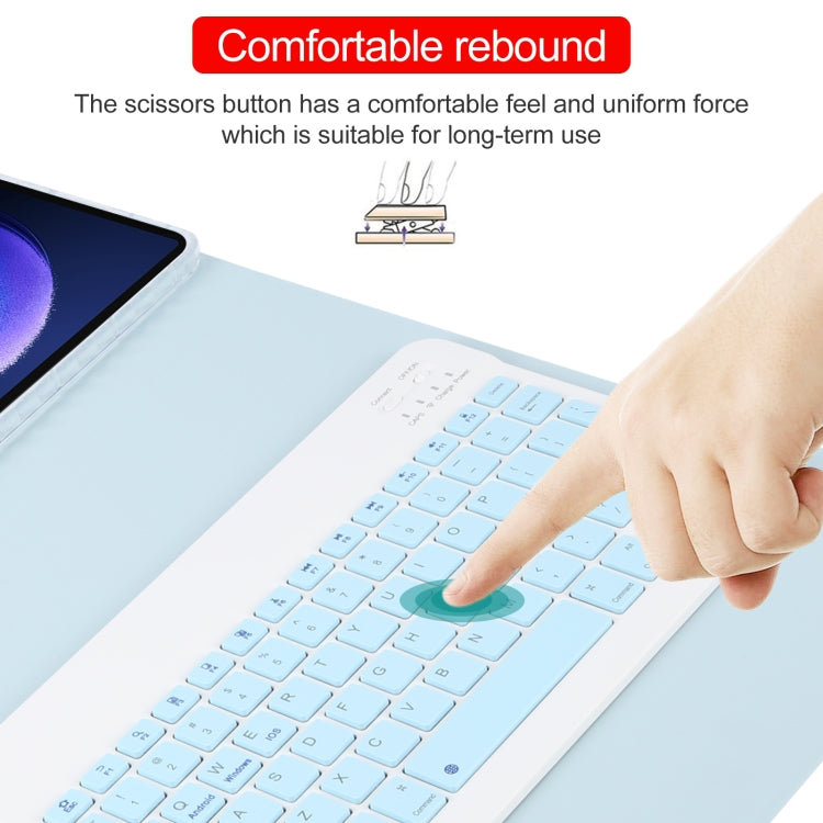 For Xiaomi Pad 6 Square Button Bluetooth Keyboard Rotatable Holder Leather Case(Sky Blue) - Xiaomi Keyboard by PMC TechLife | Online Shopping South Africa | PMC TechLife | Buy Now Pay Later Mobicred