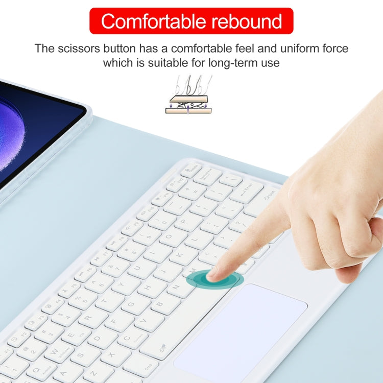 For Xiaomi Pad 6 Square Button Bluetooth Keyboard Rotatable Holder Leather Case with Touchpad(Sky Blue) - Others Keyboard by PMC TechLife | Online Shopping South Africa | PMC TechLife