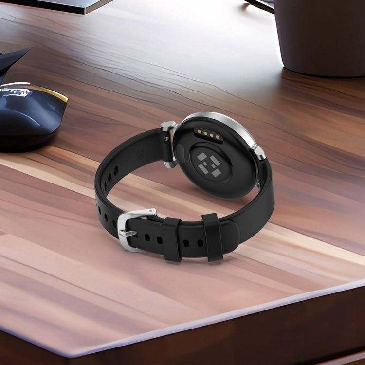 For Garmin Lily 2 14mm Silver Buckle Silicone Watch Band Wristband(Wine Red) - Watch Bands by PMC TechLife | Online Shopping South Africa | PMC TechLife