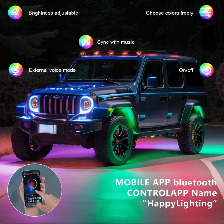 6 in 1 G6 RGB Colorful Car Chassis Light LED Music Atmosphere Light With 24-Button Remote Control - Atmosphere lights by PMC TechLife | Online Shopping South Africa | PMC TechLife | Buy Now Pay Later Mobicred