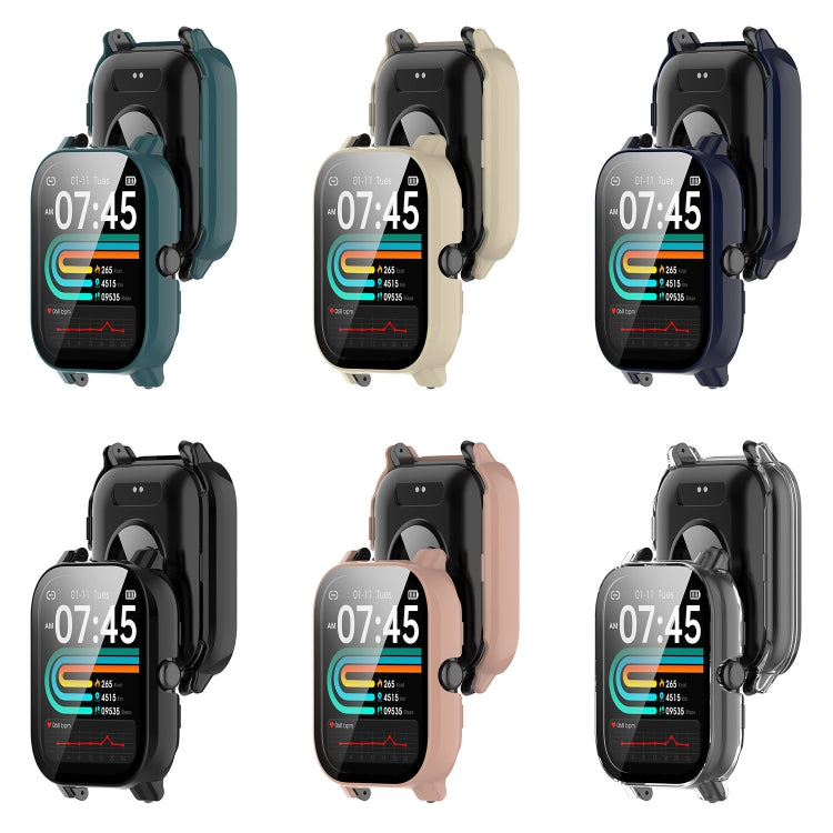 For P66 / P66D / P66ED 1.85 inch Watch PC + Tempered Film Integrated Watch Protective Case(Black) - Watch Case by PMC TechLife | Online Shopping South Africa | PMC TechLife