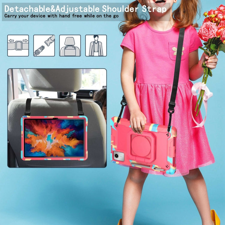 For Lenovo Tab M11/ Xiaoxin Pad 11 2024 Handle Robot Silicone Hybrid PC Tablet Case(Camouflage Rose Red) - Lenovo by PMC Jewellery | Online Shopping South Africa | PMC Jewellery | Buy Now Pay Later Mobicred