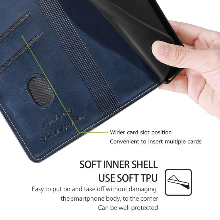 For Motorola Moto G Play 4G 2024 Contrast Color Side Buckle Leather Phone Case(Blue + Grey) - Motorola Cases by PMC Jewellery | Online Shopping South Africa | PMC Jewellery | Buy Now Pay Later Mobicred