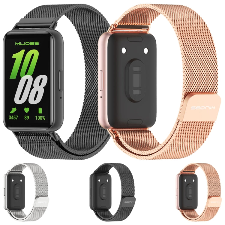 For Samsung Galaxy Fit 3 Mijobs Milan Magnetic Metal Watch Band(Black) - Watch Bands by MIJOBS | Online Shopping South Africa | PMc TechLife | Buy Now Pay Later Mobicred